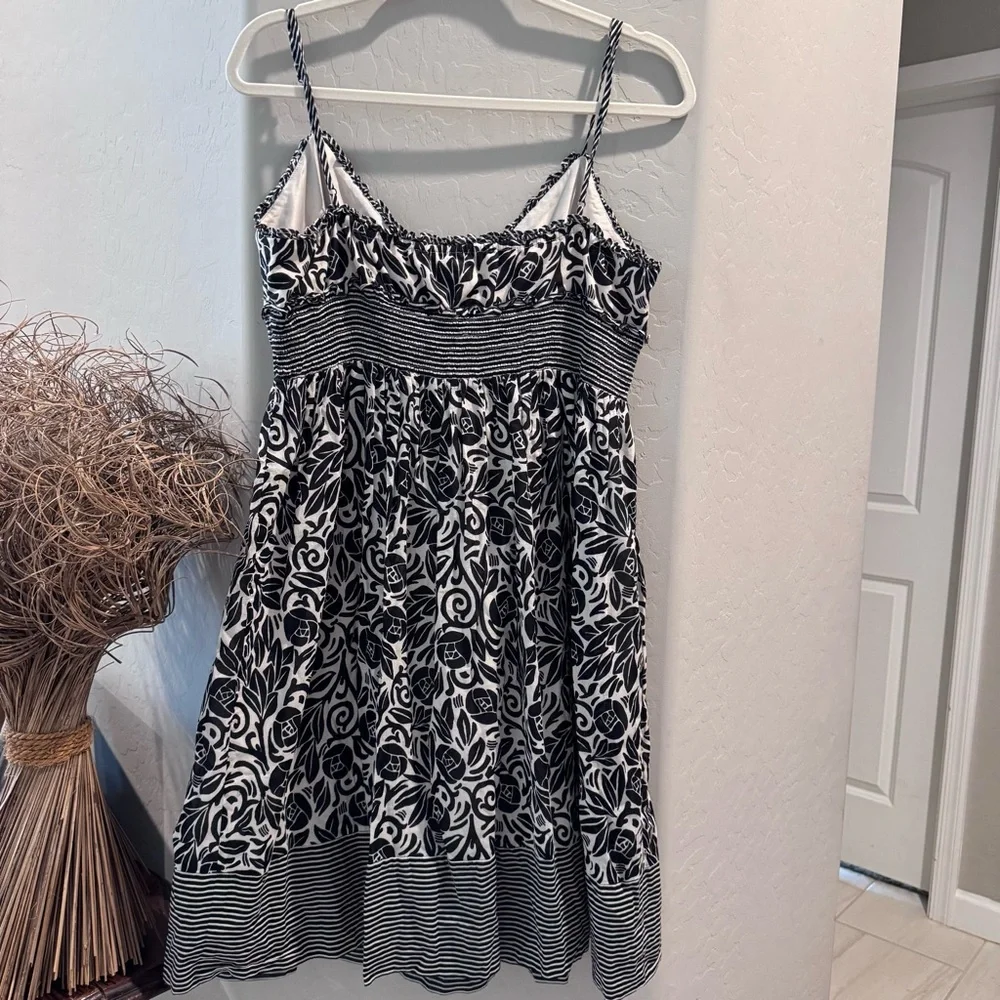BCBGMaxAzria Monochrome Patterned Dress,‎ Size Large